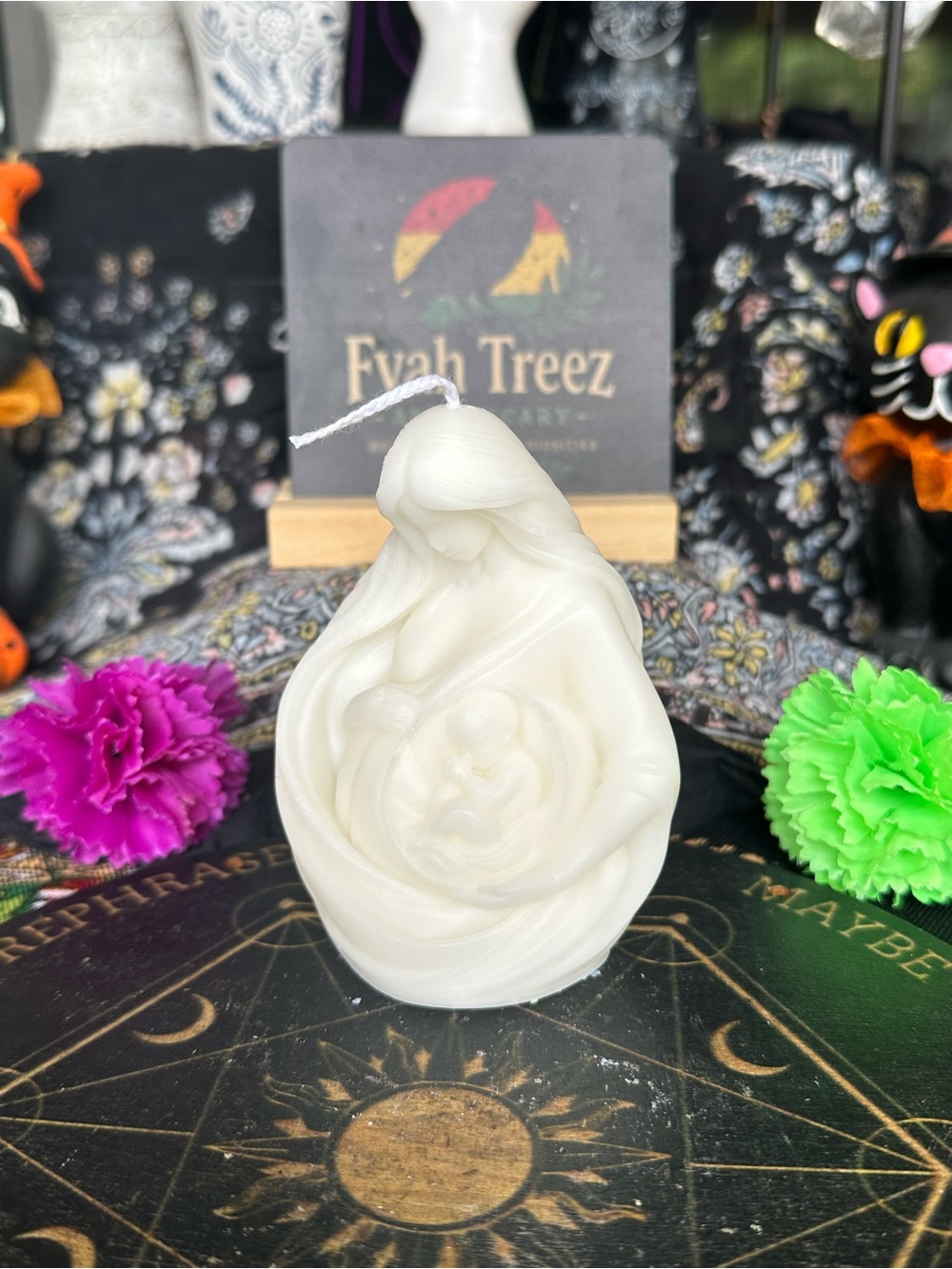 White Mother & Baby Candle